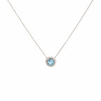 TIFFANY & CO. Platinum Aquamarine & Diamond Pendant Necklace
