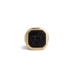 DAVID YURMAN Onyx Petrvs Horse Signet Ring - Size 8