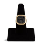 DAVID YURMAN Onyx Petrvs Horse Signet Ring - Size 8