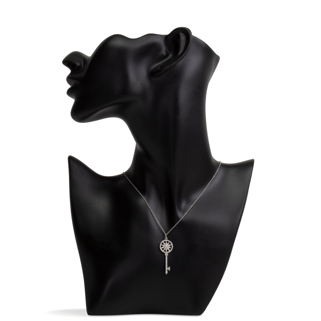 TIFFANY & CO. Platinum Diamond Key Star Pendant Necklace