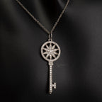 TIFFANY & CO. Platinum Diamond Key Star Pendant Necklace