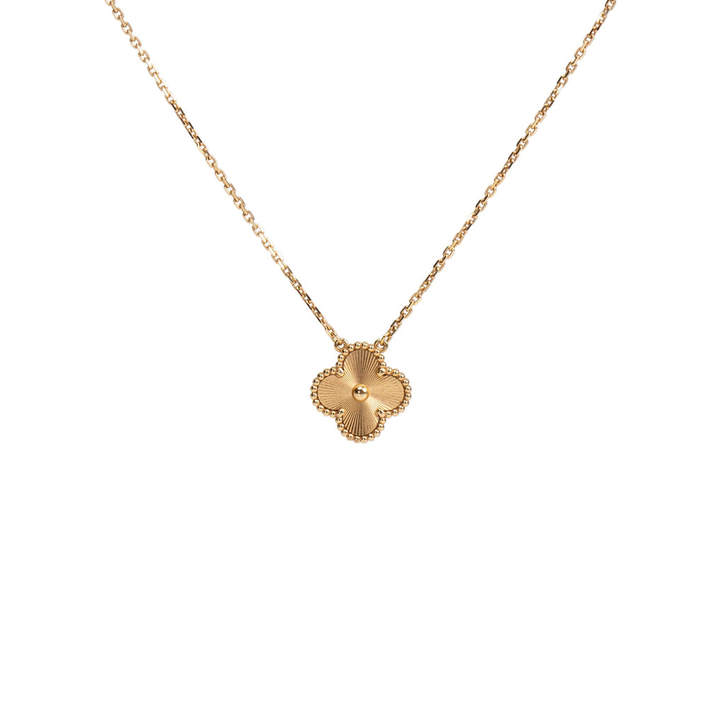 VAN CLEEF & ARPELS Vintage Alhambra Guilloche Pendant Necklace