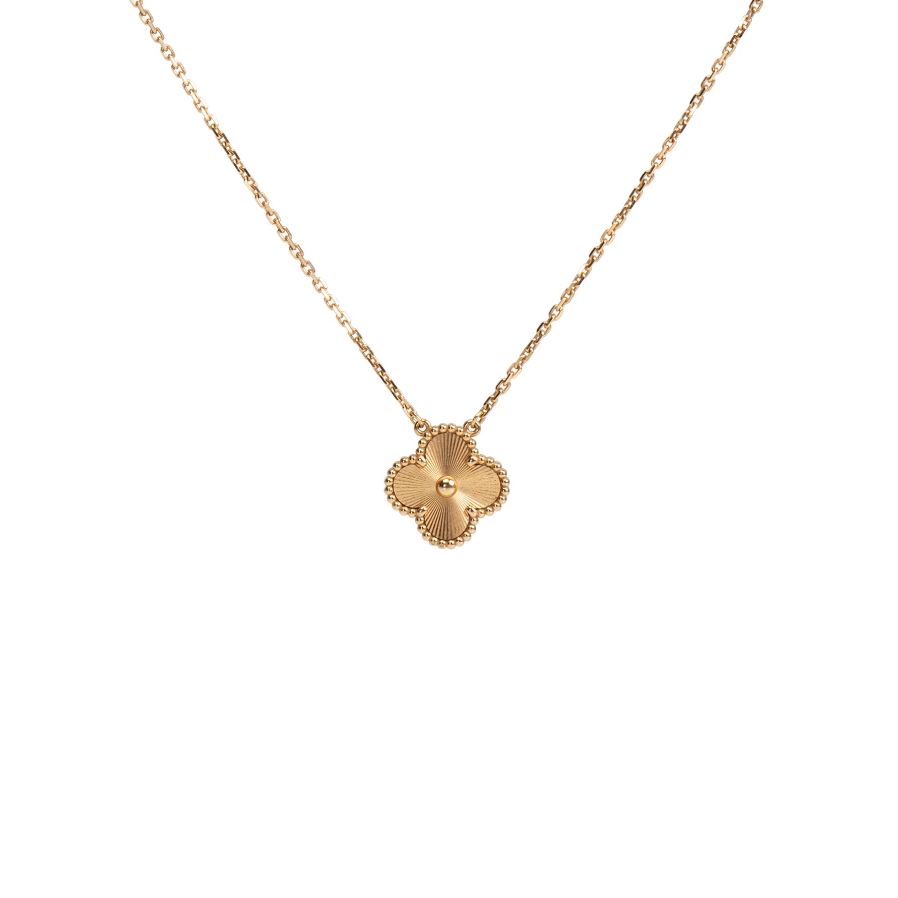 VAN CLEEF & ARPELS Vintage Alhambra Guilloche Pendant Necklace