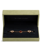 VAN CLEEF & ARPELS 5 Motif Alhambra Carnelian & Gold Bracelet