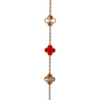 VAN CLEEF & ARPELS 5 Motif Alhambra Carnelian & Gold Bracelet