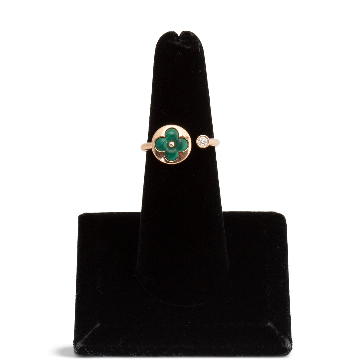 LOUIS VUITTON Blossom Mini Sun Malachite Diamond Ring - Size 6
