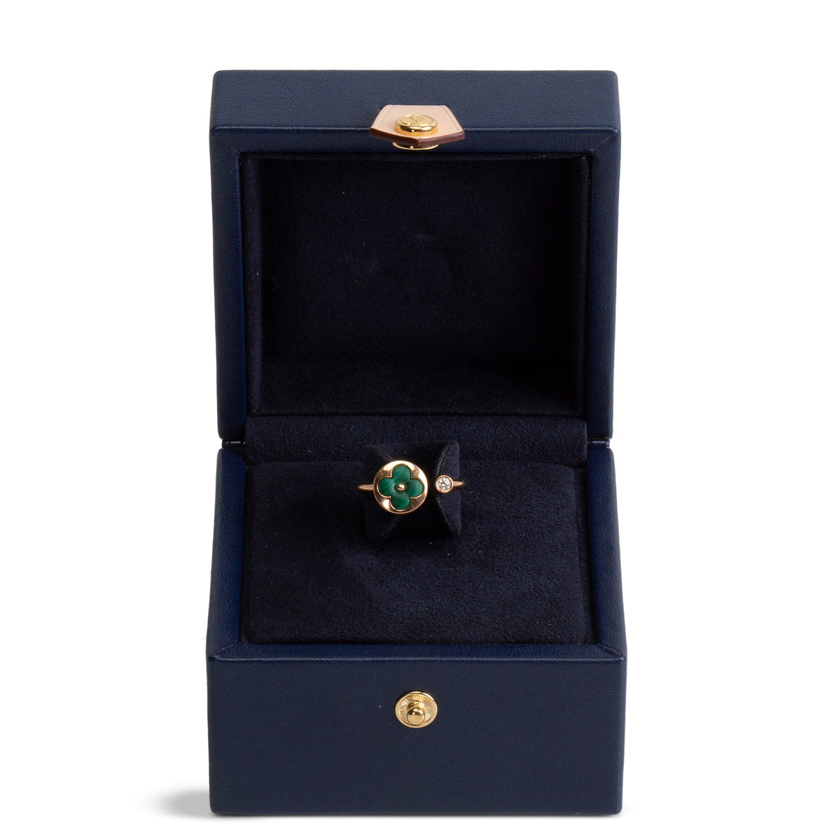 LOUIS VUITTON Blossom Mini Sun Malachite Diamond Ring - Size 6