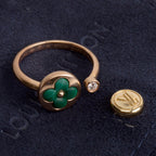 LOUIS VUITTON Blossom Mini Sun Malachite Diamond Ring - Size 6