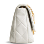 CHANEL CC Pearl Lambskin Quilted Flap Bag - Chalk White
