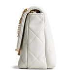 CHANEL CC Pearl Lambskin Quilted Flap Bag - Chalk White