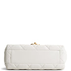 CHANEL CC Pearl Lambskin Quilted Flap Bag - Chalk White