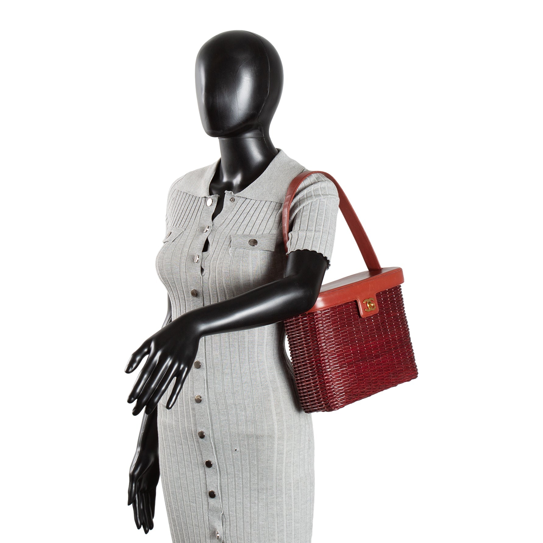 CHANEL Vintage Wicker Basket Bag - Auburn Brown OUTLET FINAL SALE
