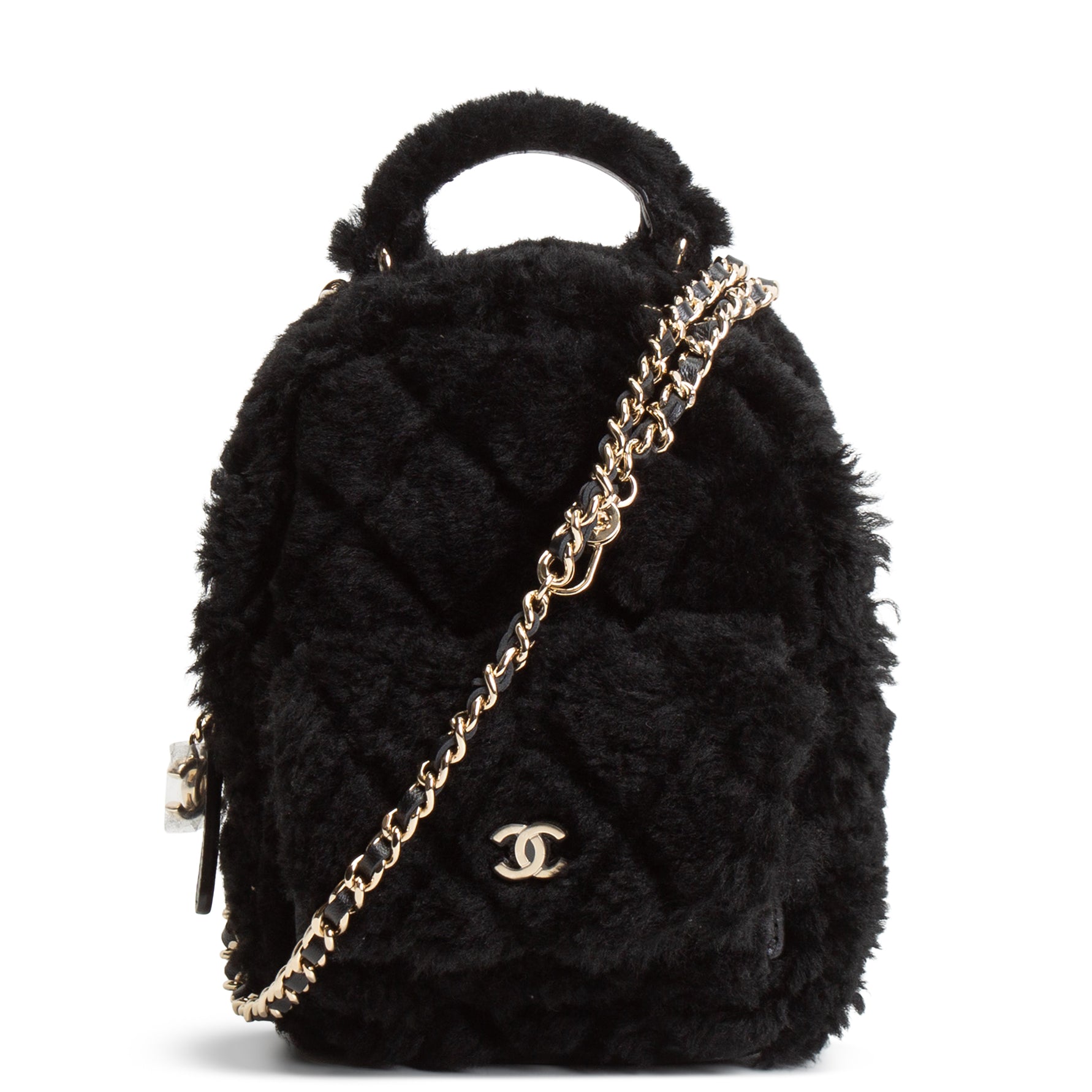 CHANEL Shearling Mini Backpack