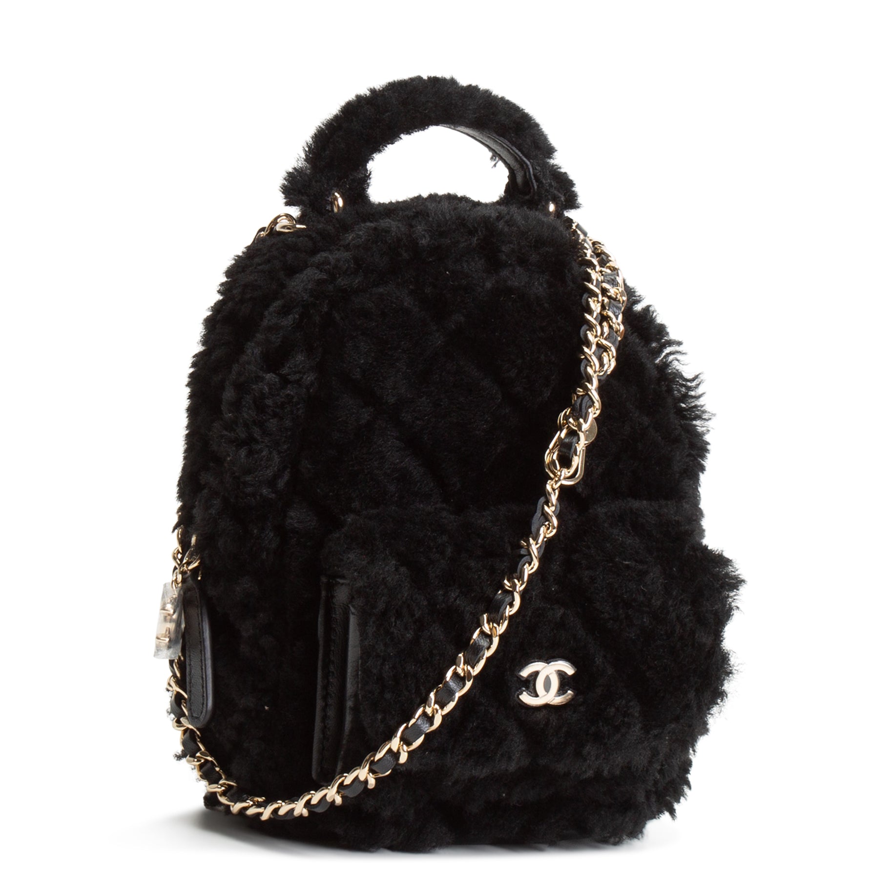 CHANEL Shearling Mini Backpack