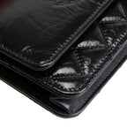CHANEL CC Shiny Aged Calfskin Wallet On Chain