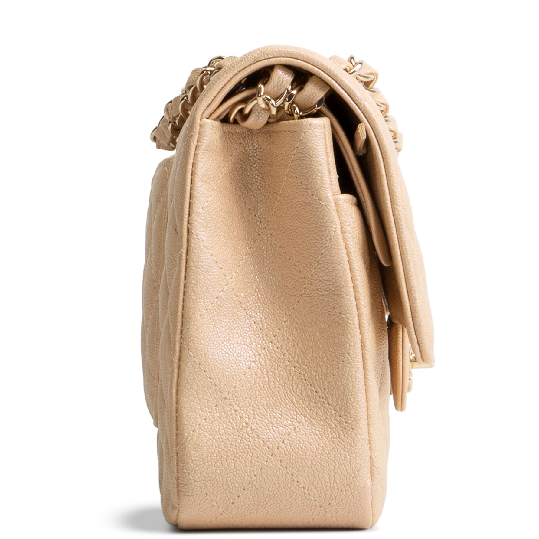 CHANEL Medium Double Flap - Pearly Quilted Caviar