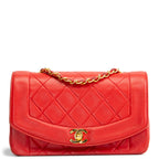 Chanel Vintage Lambskin Small Diana Flap - Red OUTLET FINAL SALE
