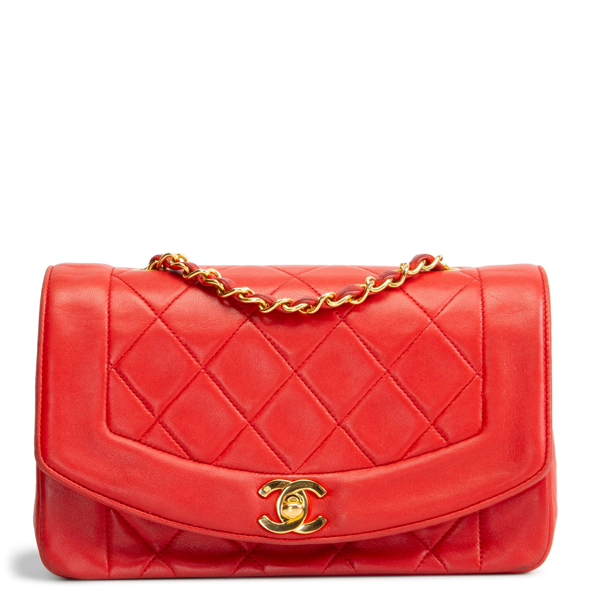 Chanel Vintage Lambskin Small Diana Flap - Red OUTLET FINAL SALE