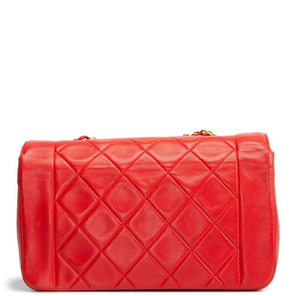 Chanel Vintage Lambskin Small Diana Flap - Red OUTLET FINAL SALE