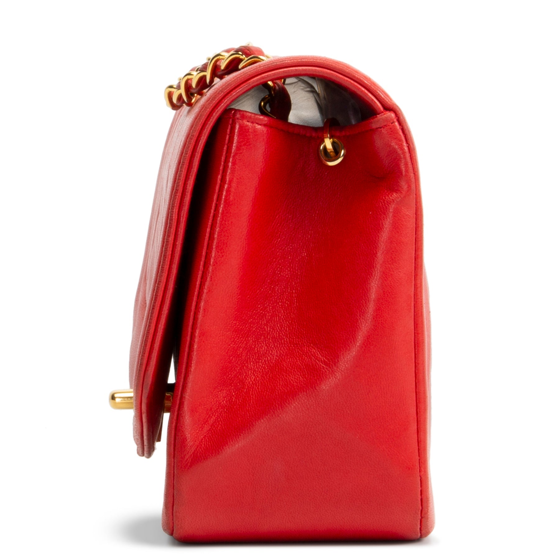 Chanel Vintage Lambskin Small Diana Flap - Red OUTLET FINAL SALE