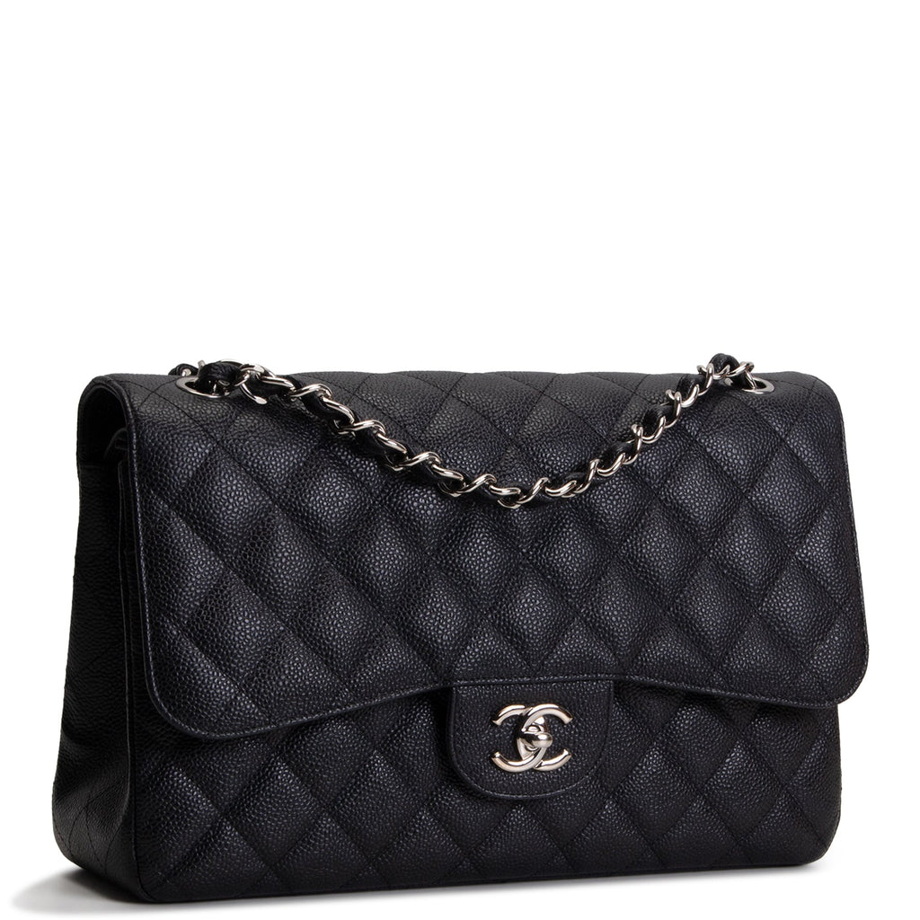 CHANEL Caviar Jumbo Double Flap - Black