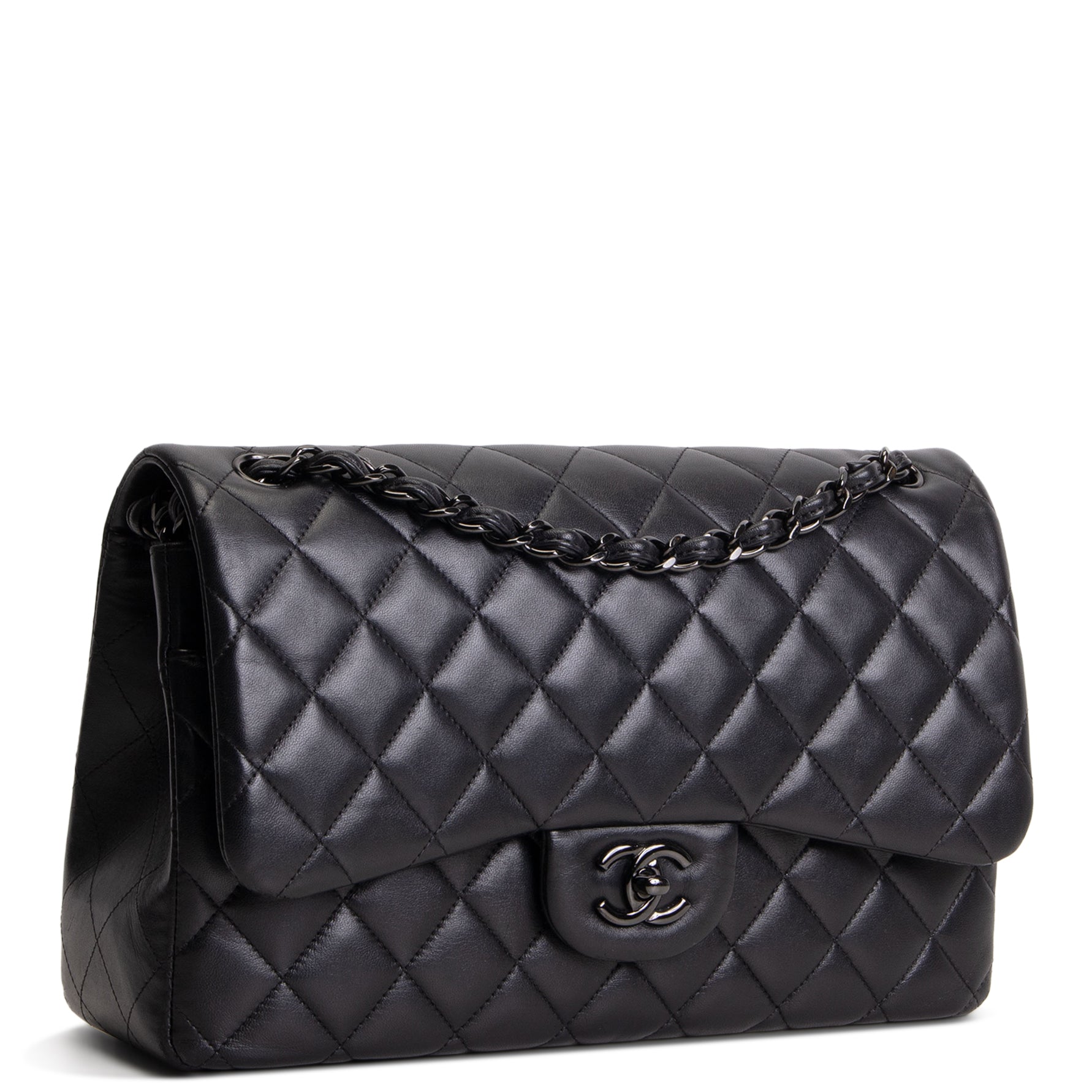 CHANEL Jumbo Double Flap So Black