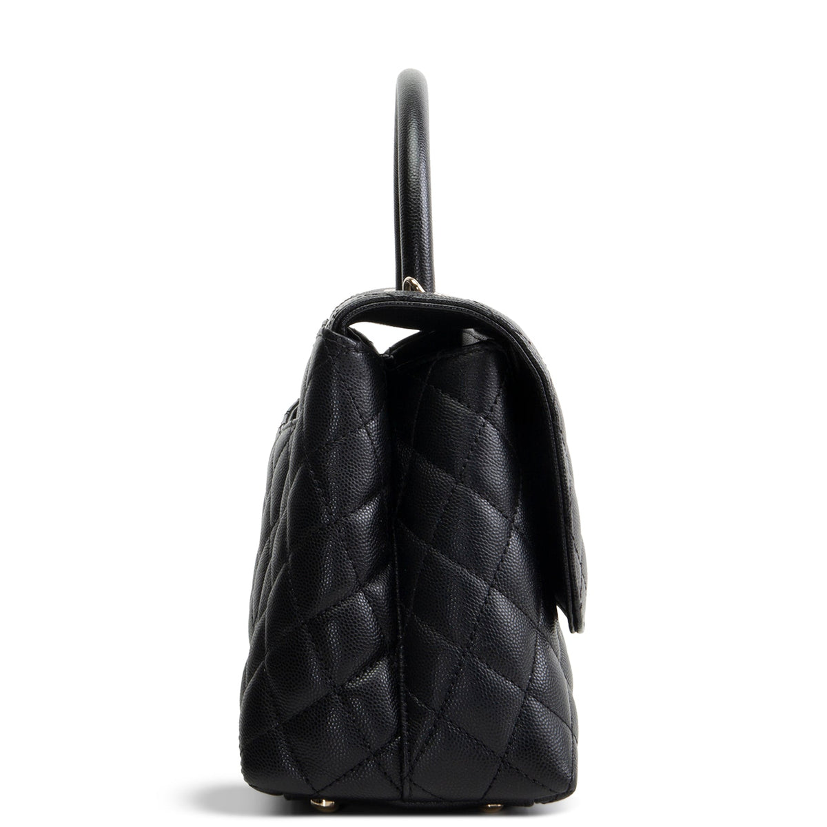 CHANEL Coco Handle Flap - Small Quilted Caviar - Black