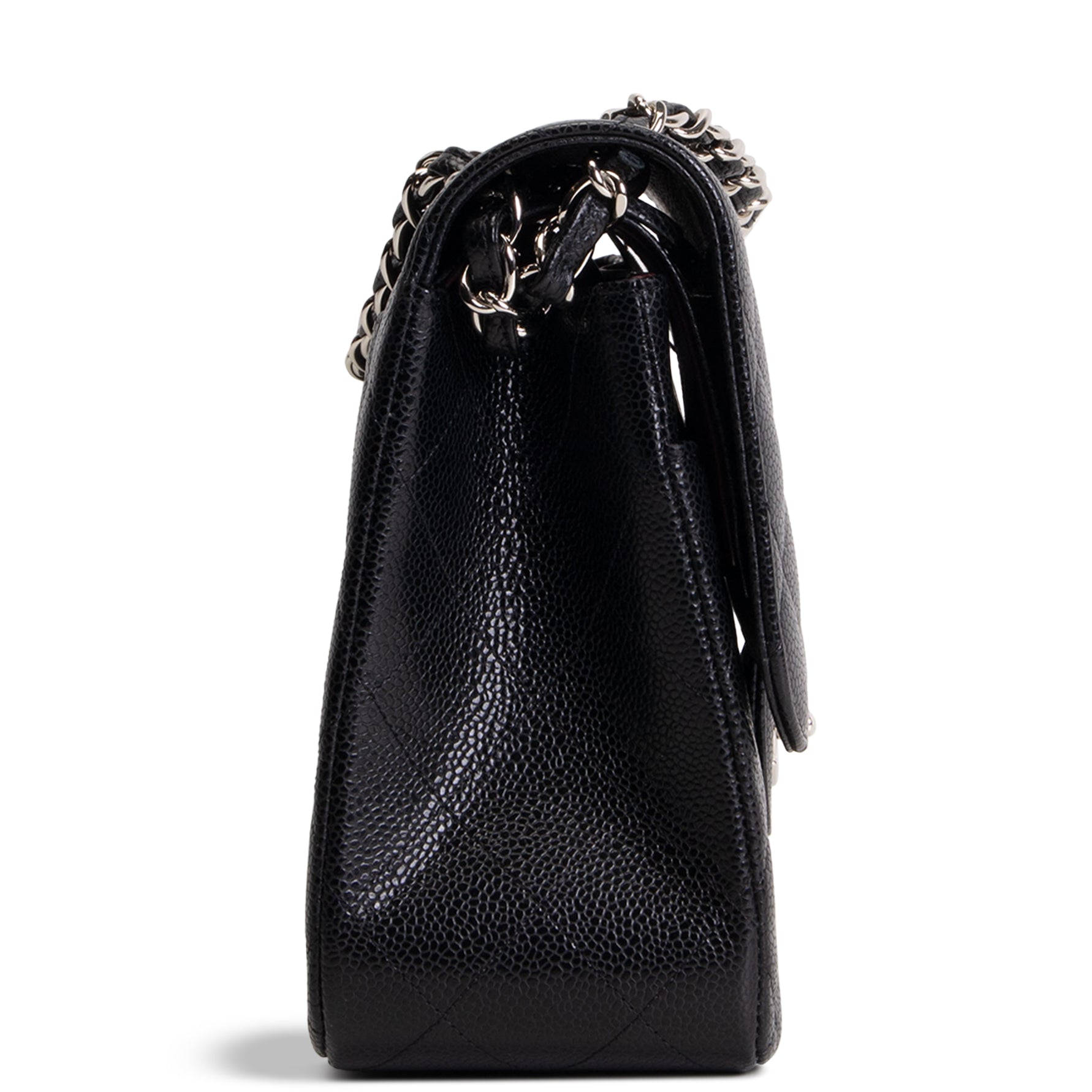 CHANEL Jumbo Double Flap - Quilted Caviar - Black