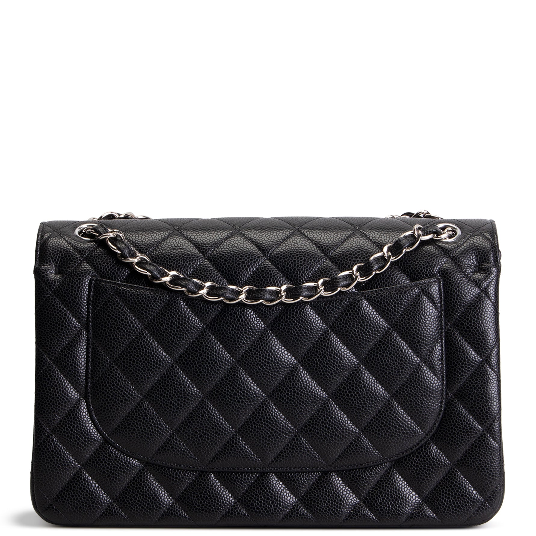 CHANEL Jumbo Double Flap - Quilted Caviar - Black
