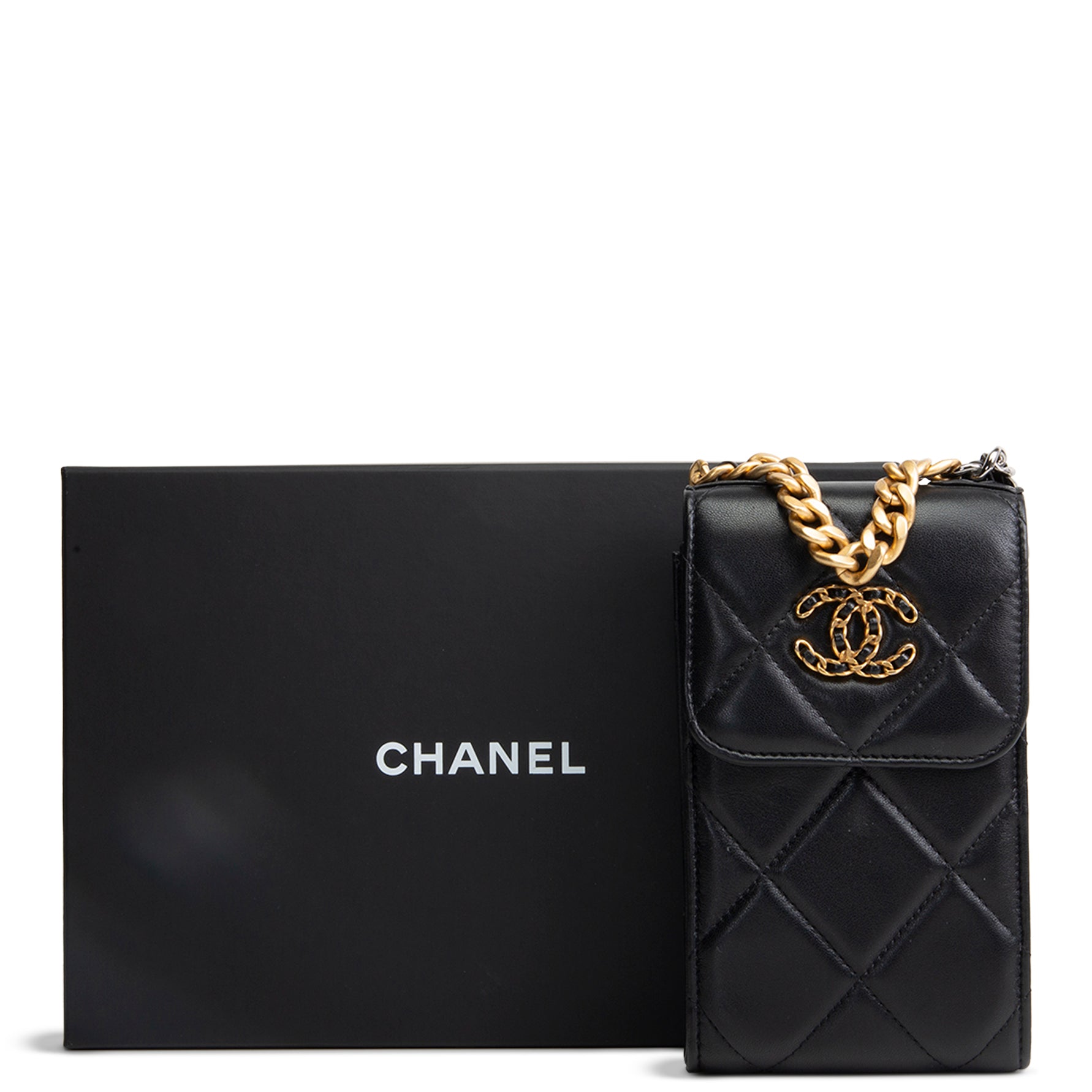 CHANEL Chanel 19 Phone Holder w/ Chain
