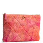 CHANEL Tweed Chanel 19 Cosmetic Case - Coral/Pink