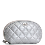 CHANEL Silver Quilted Leather Reissue Cosmetic Pouch