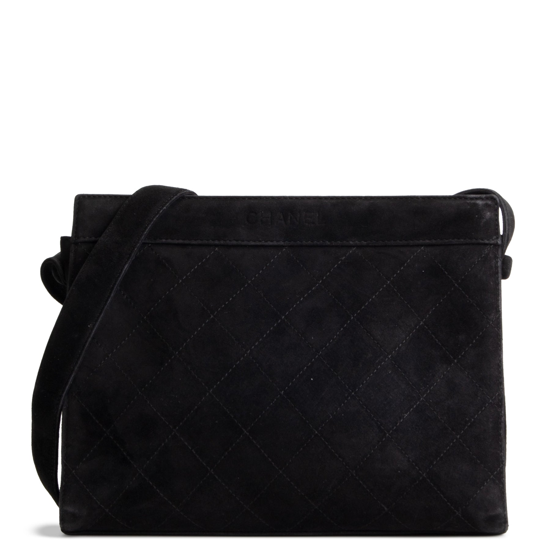 CHANEL Vintage Quilted Suede Shoulder Bag