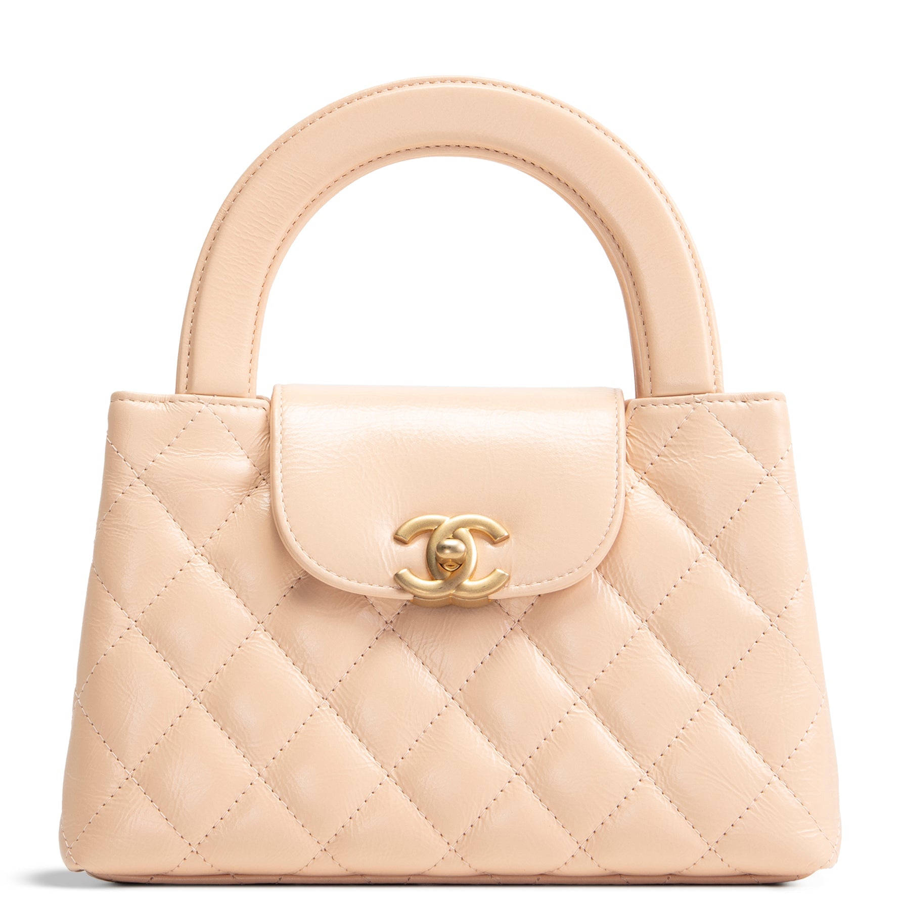 CHANEL Shiny Aged Calfskin Nano Kelly Shopper