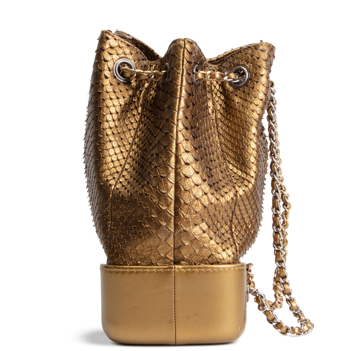 CHANEL Small Python Gabrielle Backpack - Bronze OUTLET FINAL SALE