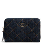 CHANEL 2026 Denim Coin Purse - Dark Wash Navy