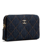 CHANEL 2026 Denim Coin Purse - Dark Wash Navy