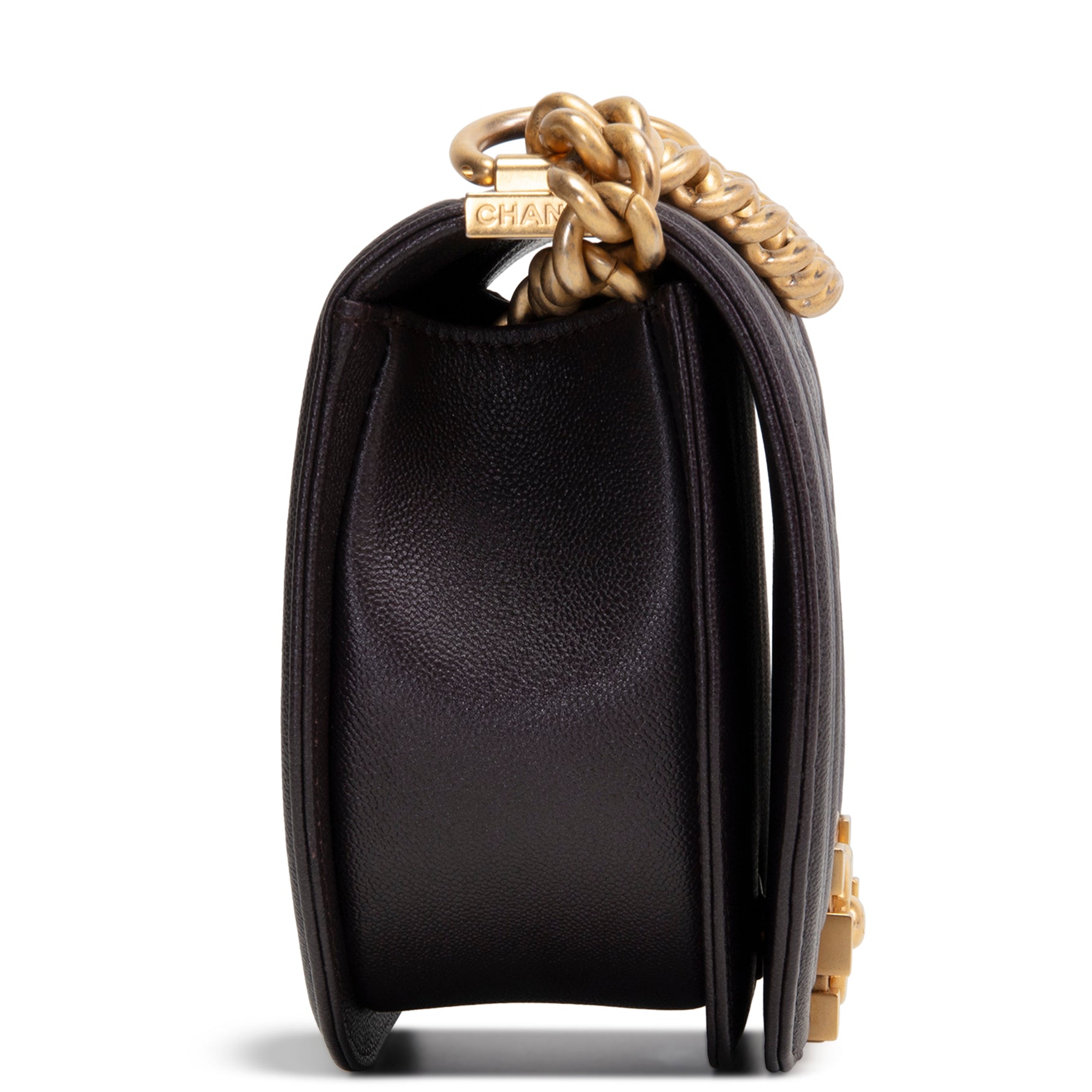 CHANEL Caviar Curve Mini Boy Messenger Bag - Plum