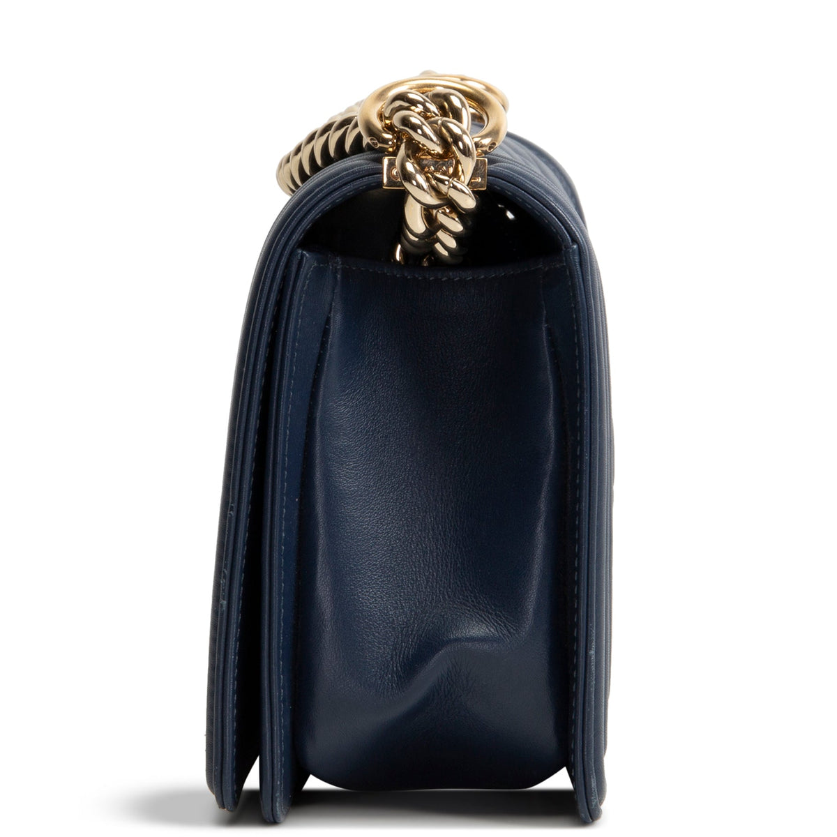 CHANEL Medium Quilted Boy Bag - Navy