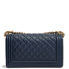 CHANEL Medium Quilted Boy Bag - Navy