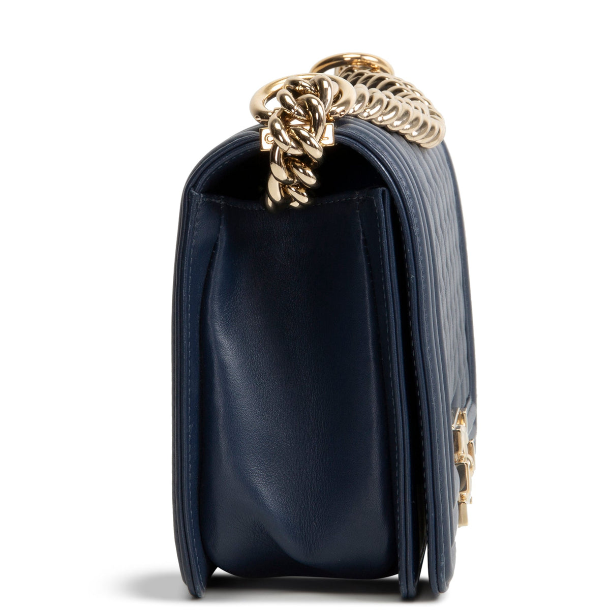CHANEL Medium Quilted Boy Bag - Navy