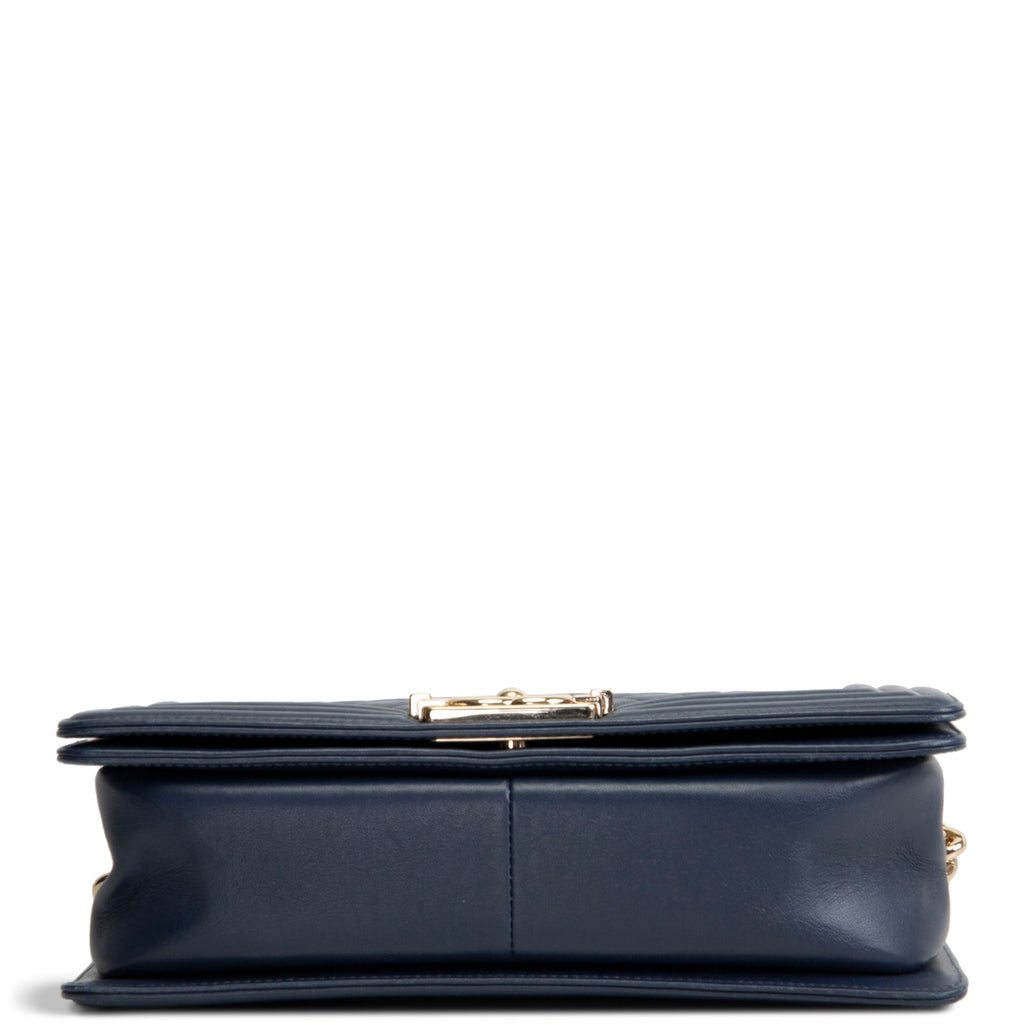 CHANEL Medium Quilted Boy Bag - Navy