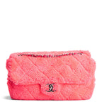 CHANEL Quilted Terry Cloth CoCo Beach Medium - Neon Pink OUTLET FINAL SALE