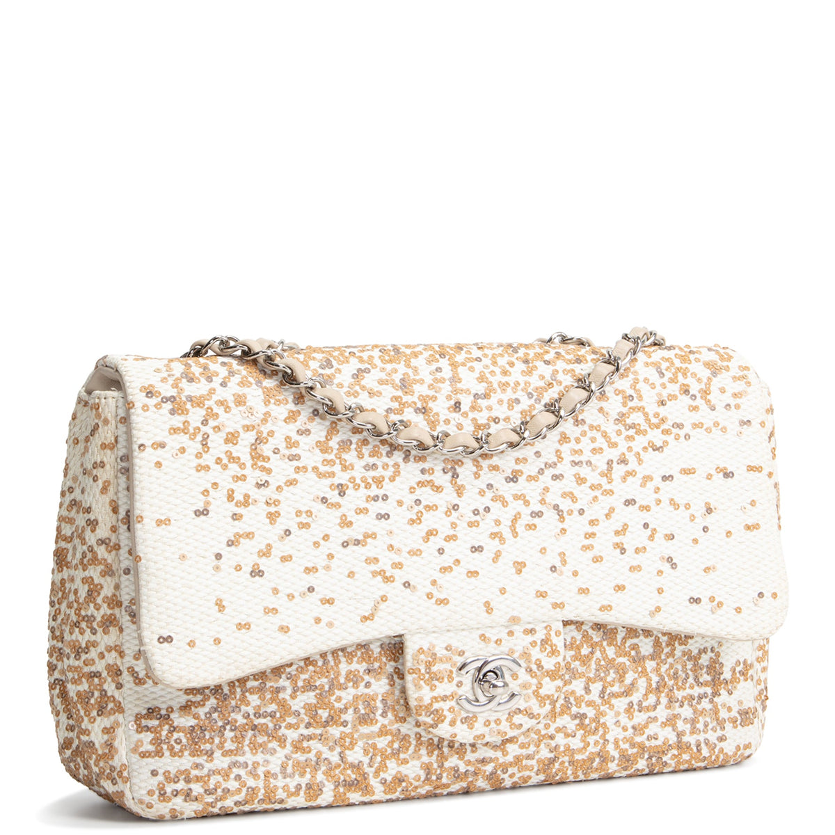 CHANEL Sequins Flap Bag - Ivory