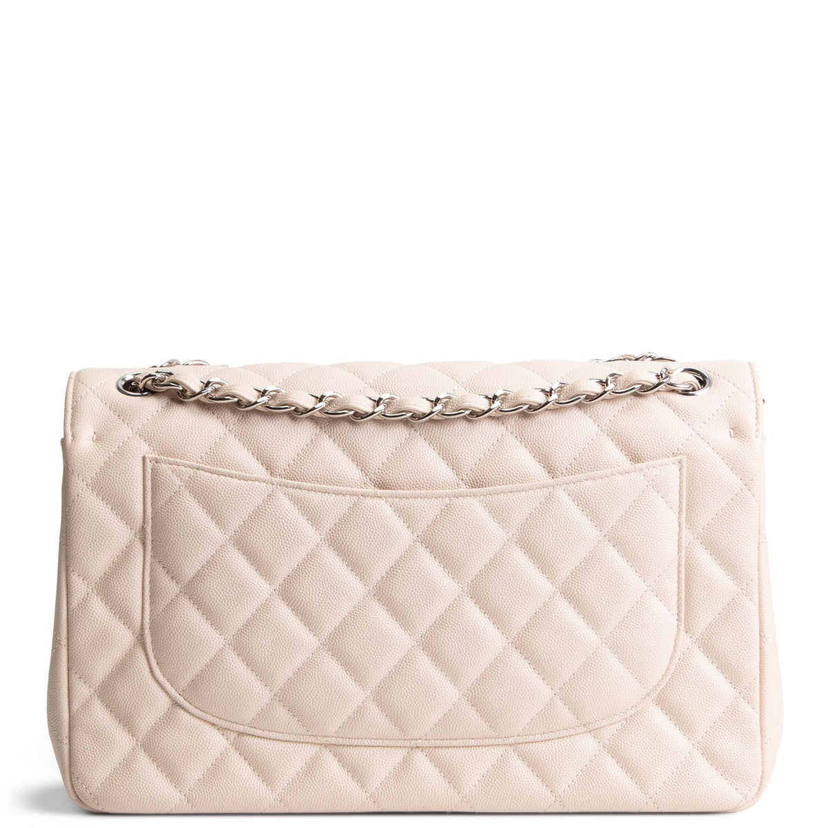 CHANEL Caviar Jumbo Double Flap Bag - Light Beige