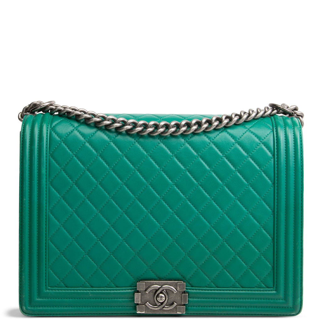 CHANEL Large Boy Bag - Green - OUTLET FINAL SALE