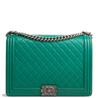 CHANEL Large Boy Bag - Green - OUTLET FINAL SALE