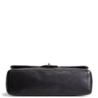 CHANEL Caviar Quilted Maxi Double Flap Shoulder Bag - Black