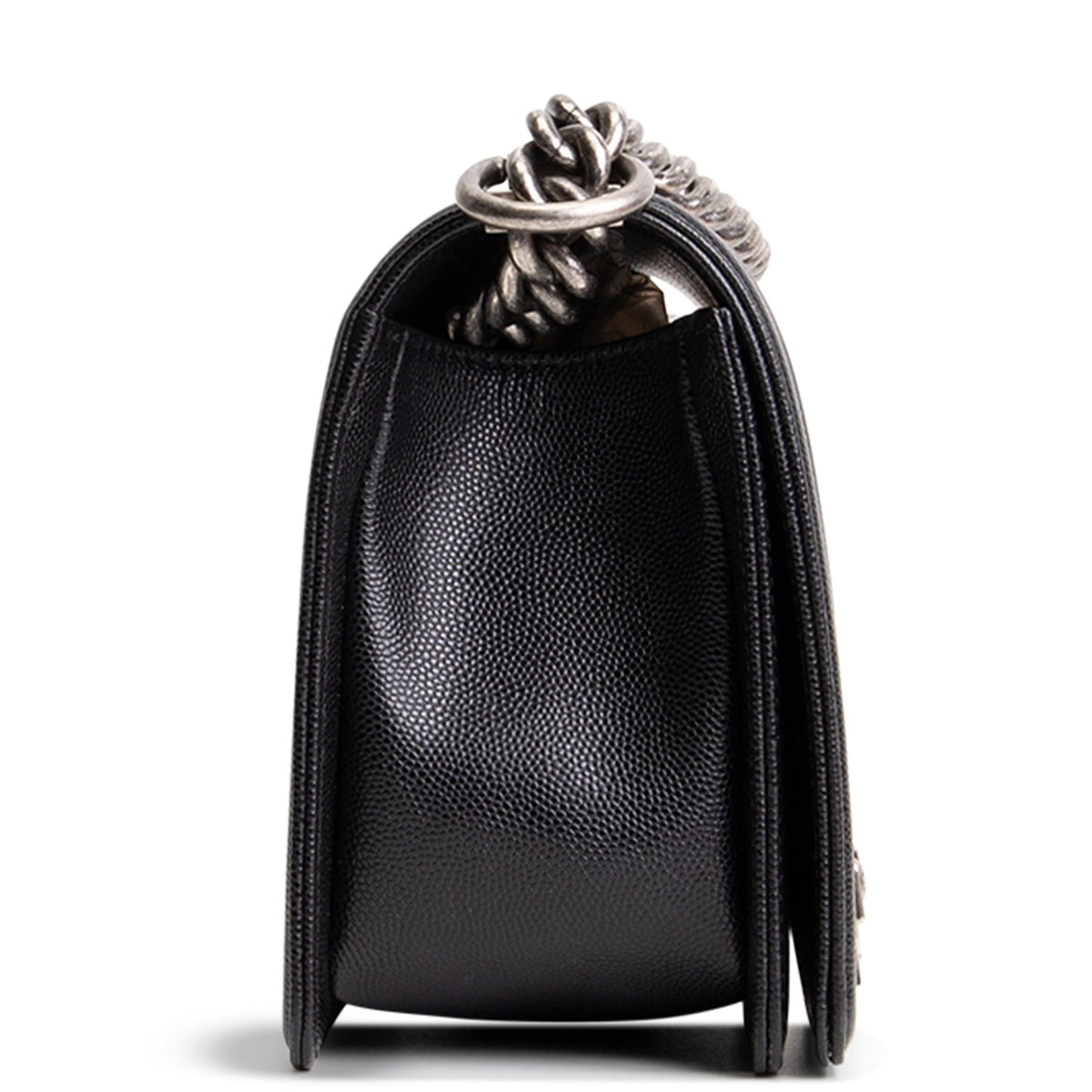 CHANEL Quilted Caviar Medium Boy Bag - Black