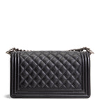 CHANEL Quilted Caviar Medium Boy Bag - Black